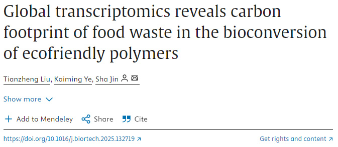 全轉錄組分析揭示食物廢棄物在環保聚合物生物轉化過程中的碳足跡 全轉錄組分析揭示食物廢棄物在環保聚合物生物轉化過程中的碳足跡