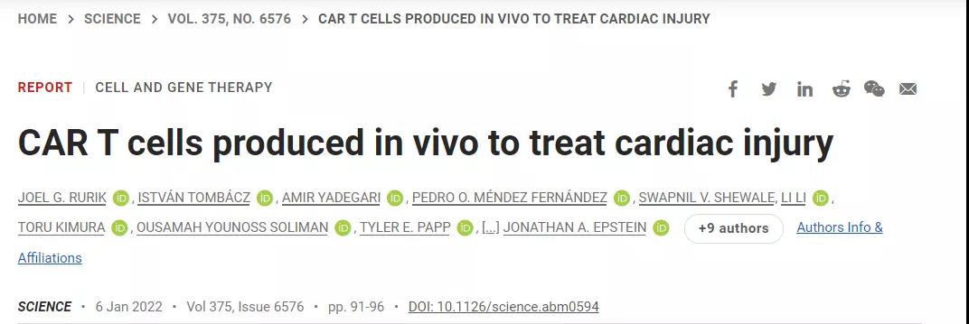 CAR-T技術再升級!無需體外編程T細胞,一針注射修復受損心臟,省錢又省心! CAR-T技術再升級!無需體外編程T細胞,一針注射修復受損心臟,省錢又省心!