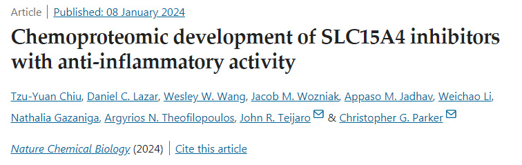 具有抗炎活性的SLC15A4抑制劑的化學蛋白質組學研究進展